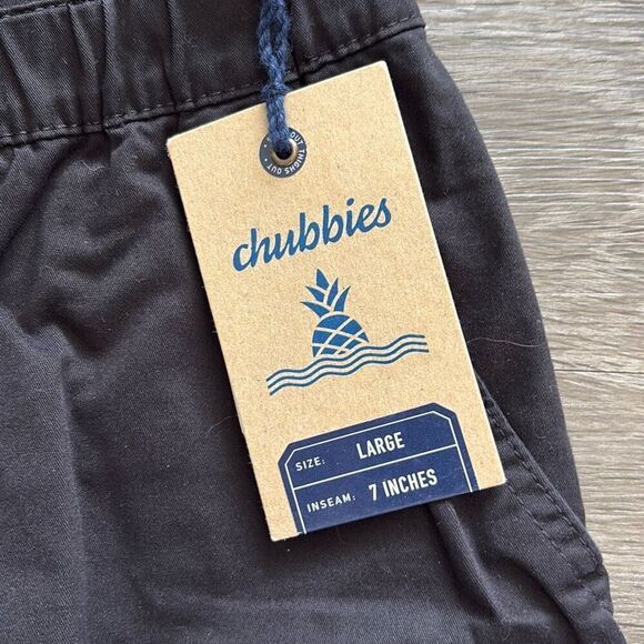 NWT Chubbies The Dark N Stormies 7” Black Original Twill Shorts Size Large - Picture 3 of 8